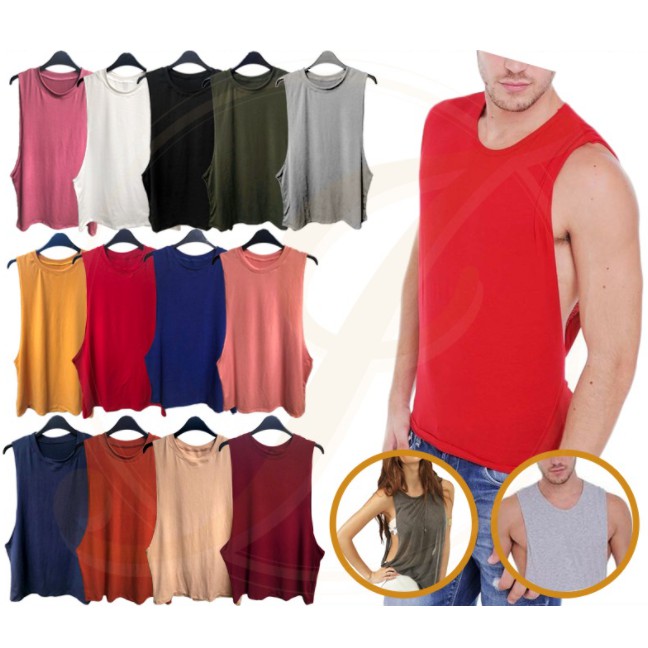 PLUS SIZE SPORTS WEAR TANK TOP BASIC MUSCLE TEE SANDO FOR MEN AND WOMEN