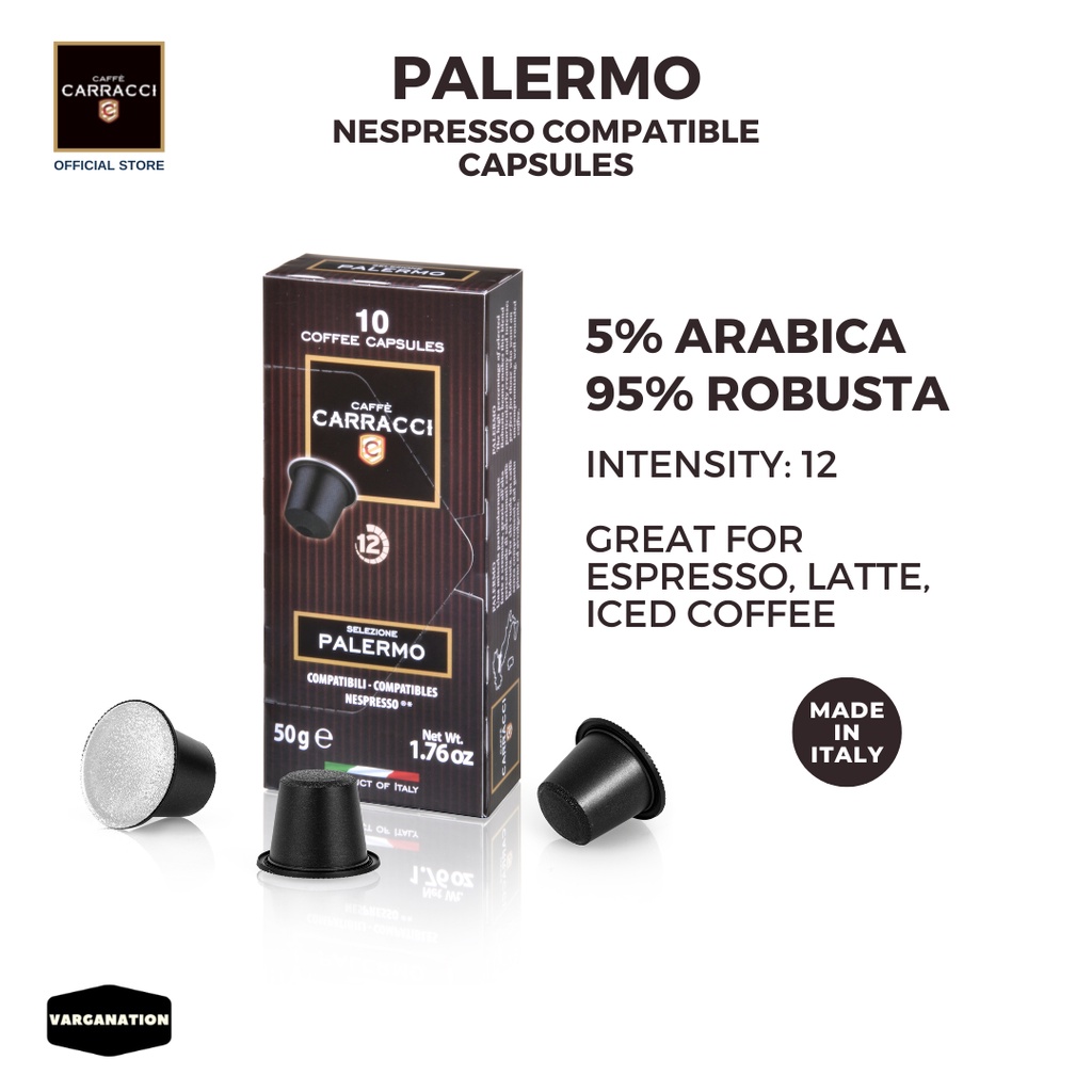Carracci Palermo Nespresso Capsule Coffee Pods to make Espresso