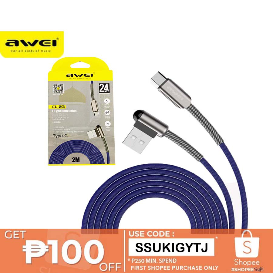 Original Awei CL23 TypeC Ltype data cable 2.4A COD Shopee Philippines