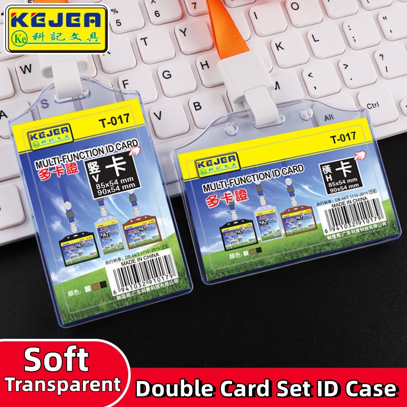 2 Slots ID Case Soft MultiFunction T017 PVC ID Card Holder 5pcs
