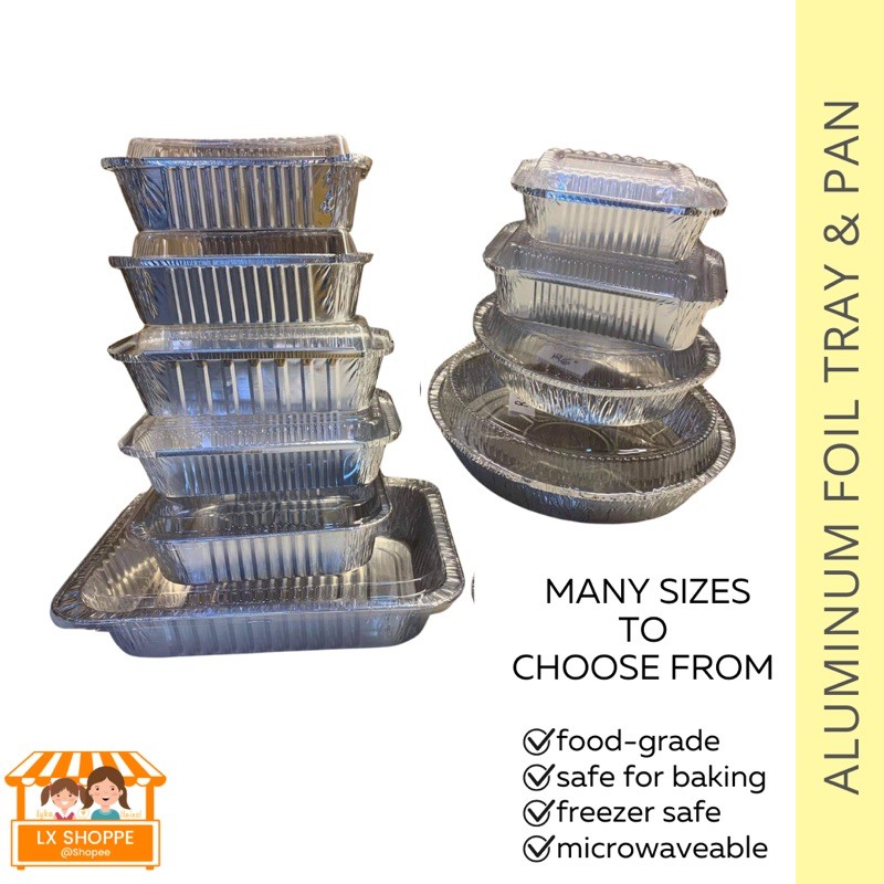Aluminum Foil Tray Loaf Pan with Transparent Lid Square Round 7x3 / 8x4