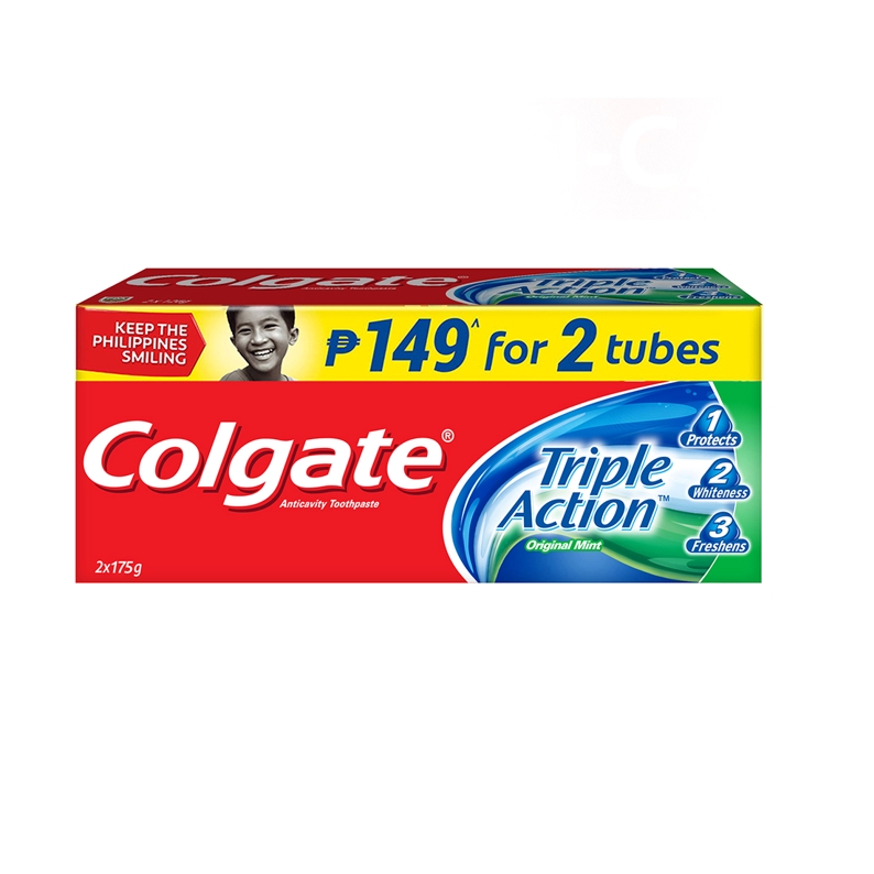Colgate Triple Action AntiCavity Family Toothpaste 175g Twin Pack Shopee Philippines