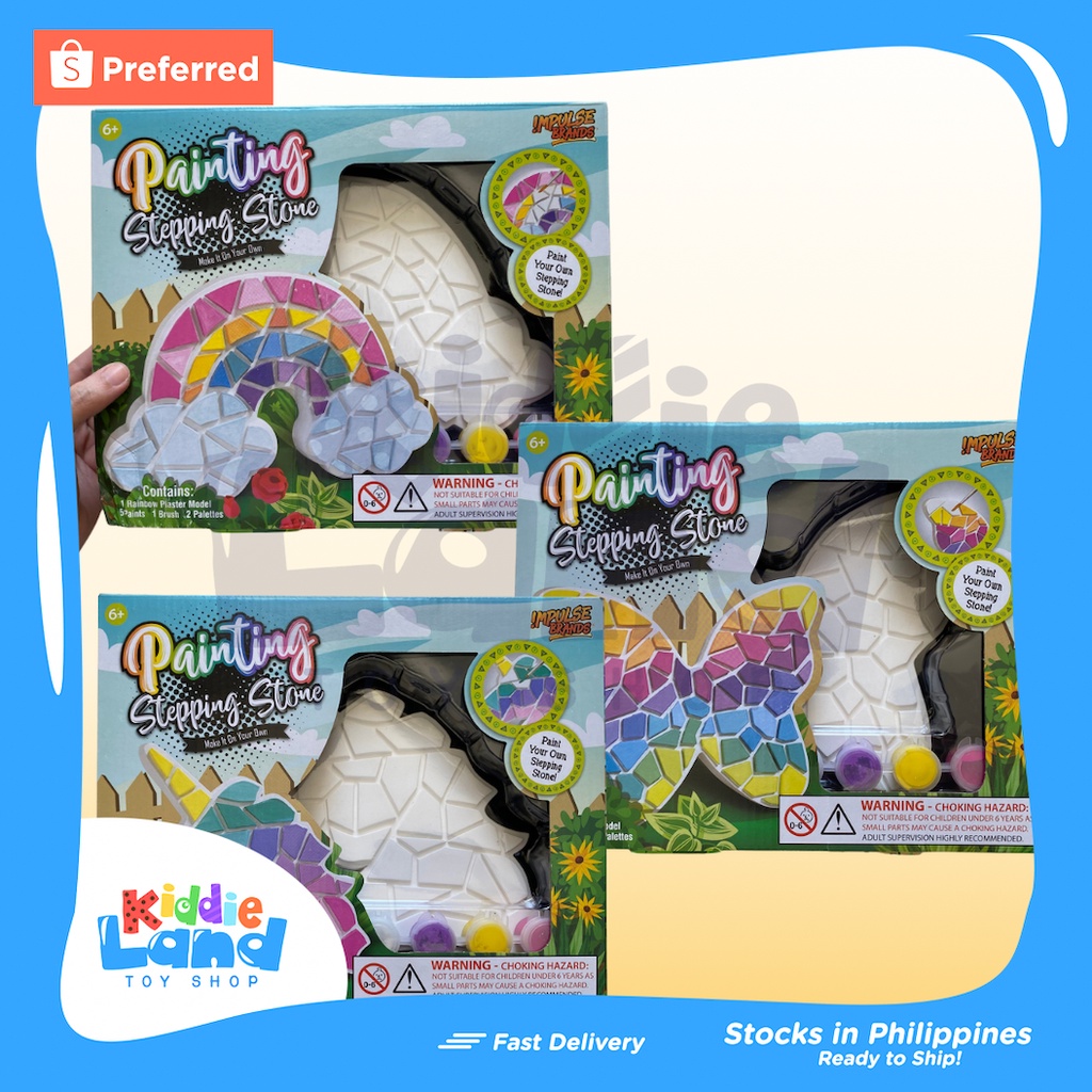 Paint your own stepping stone unicorn rainbow butterfly painting for