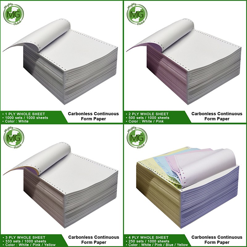 Carbonless Continuous Paper for Dot Matrix Printer 1 Ply 2 Ply 3 Ply 4