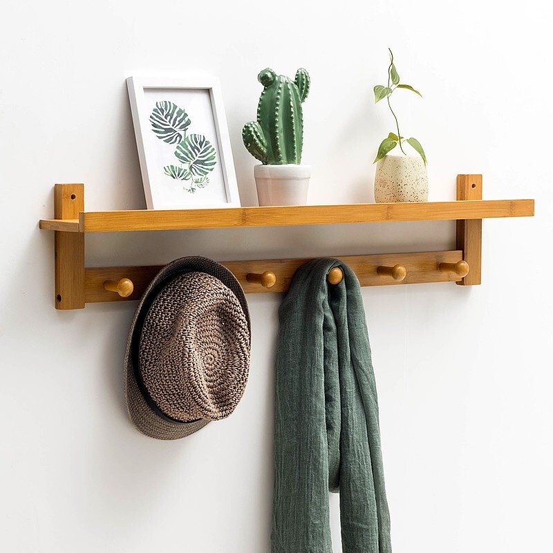 Wooden Horse Man Solid Wood WallMounted Coat Rack Wall Shelf Wall