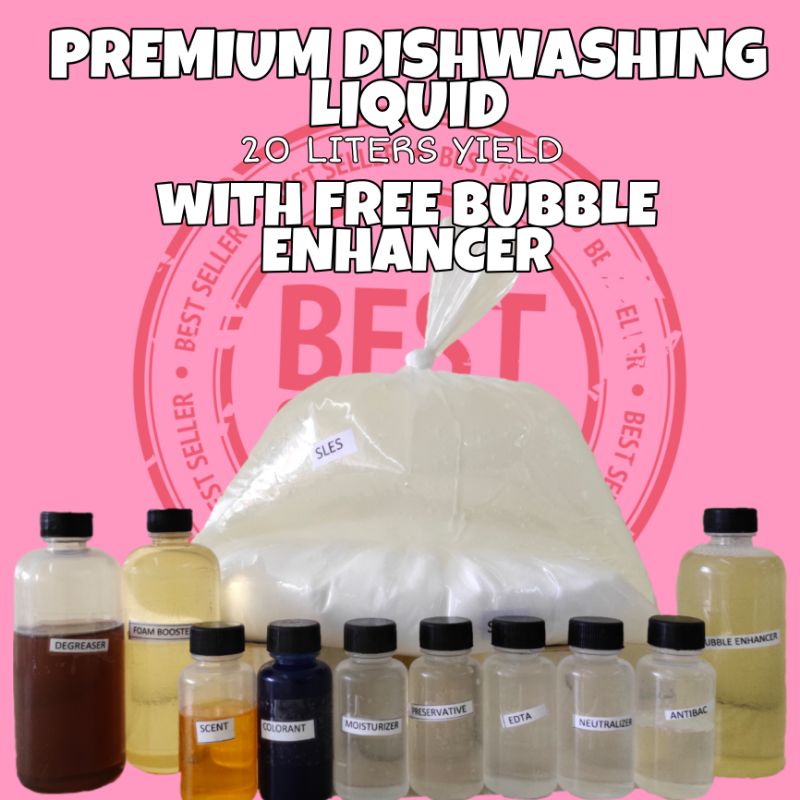 PREMIUM DISHWASHING LIQUID KIT 12 COMPONENTS FREE BUBBLE ENHANCER