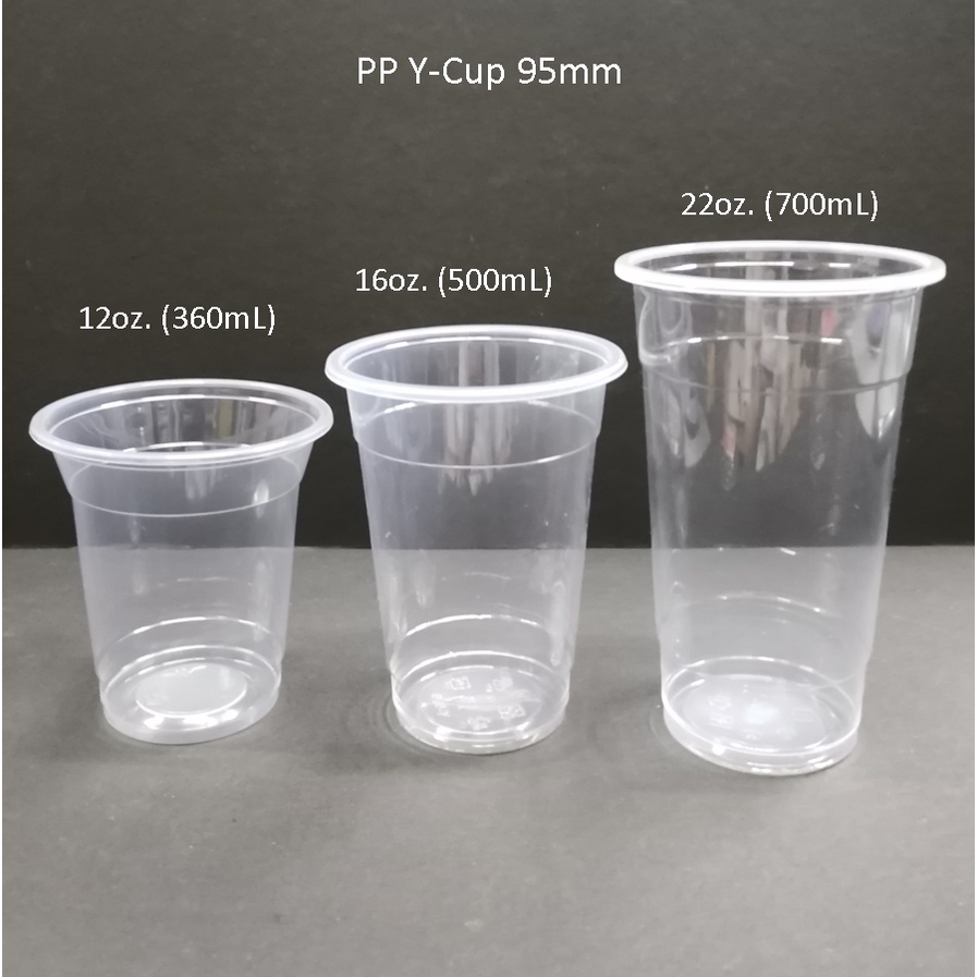 Ycups Y cup 95mm Milk tea cups 3 sizes 12oz 16oz 22oz (360mL 500mL