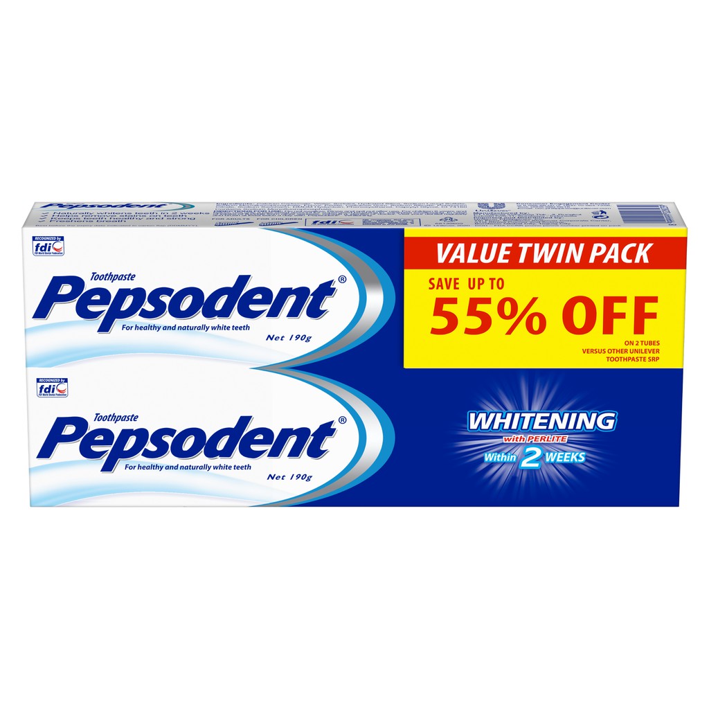 Pepsodent Whitening 2 Pieces 190g Shopee Philippines