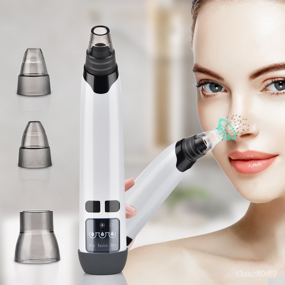 USB Pore Cleaner Blackhead Remover Vacuum Face Skin Care Suction Black
