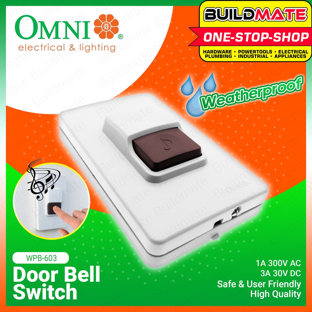 OMNI Weatherproof Door Bell Switch Doorbell WPB603 [COVER ONLY] 100