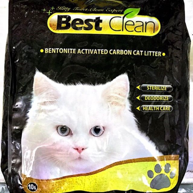 5L Best Clean Activated Carbon Cat Litter Sand (Charcoal) Shopee