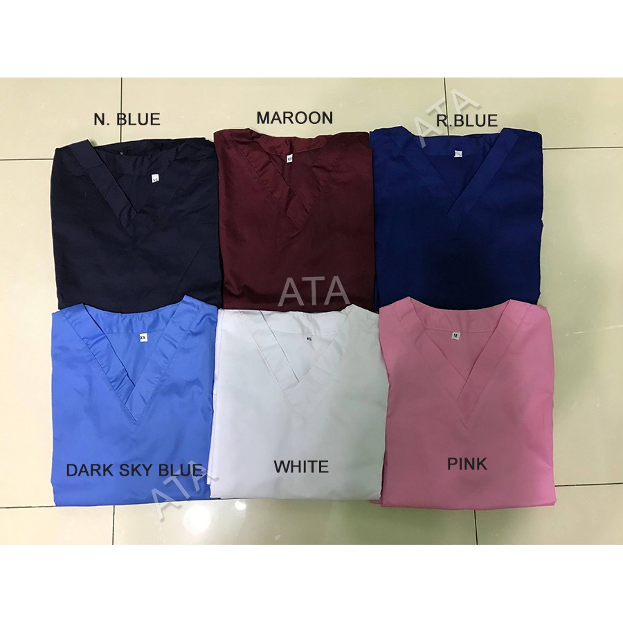 Plain Scrub Suit Set Cotton Fabric (10 colors available) Shopee