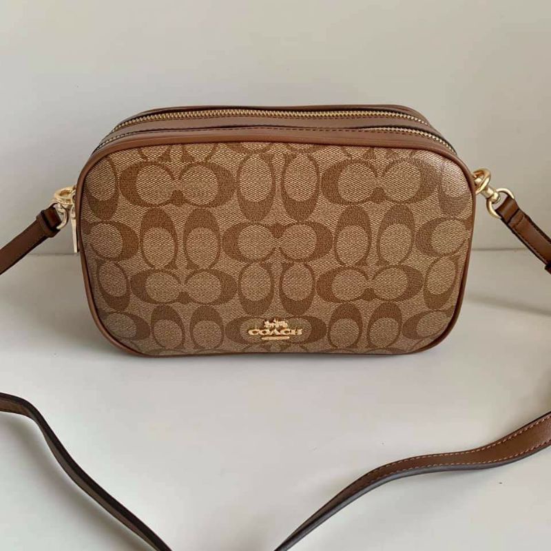 COACH JES CROSSBODY IN SIGNATURE CANVAS (COACH 68168) KHAKI SADDLE