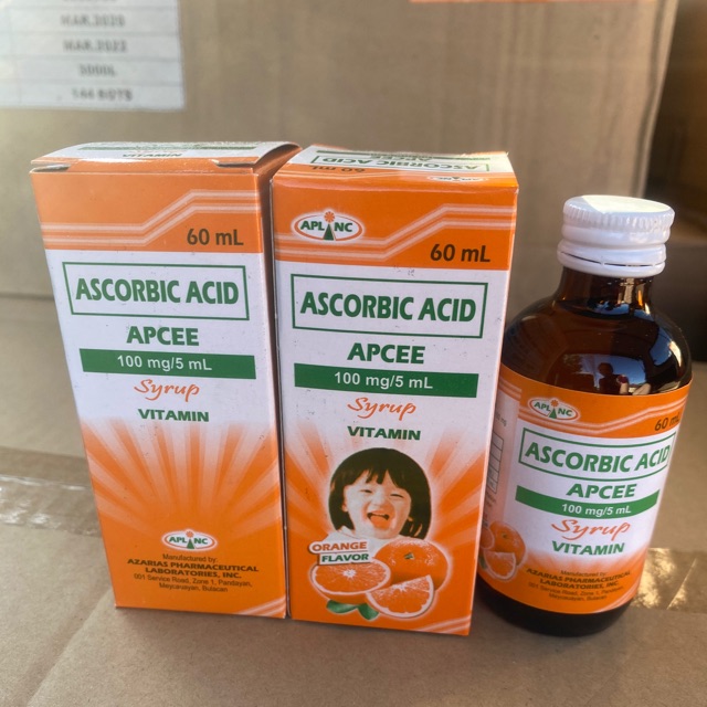 Ascorbic Acid Apcee Vitamin C Syrup 60ml for kids Shopee Philippines