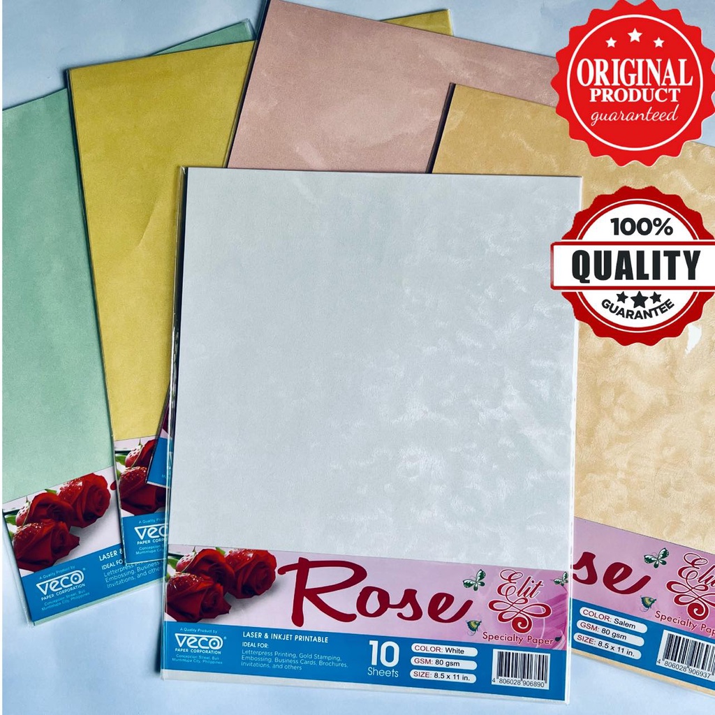 Specialty Paper Veco Rose Scented 80gsm Short/Long SOLD PER PACK/10