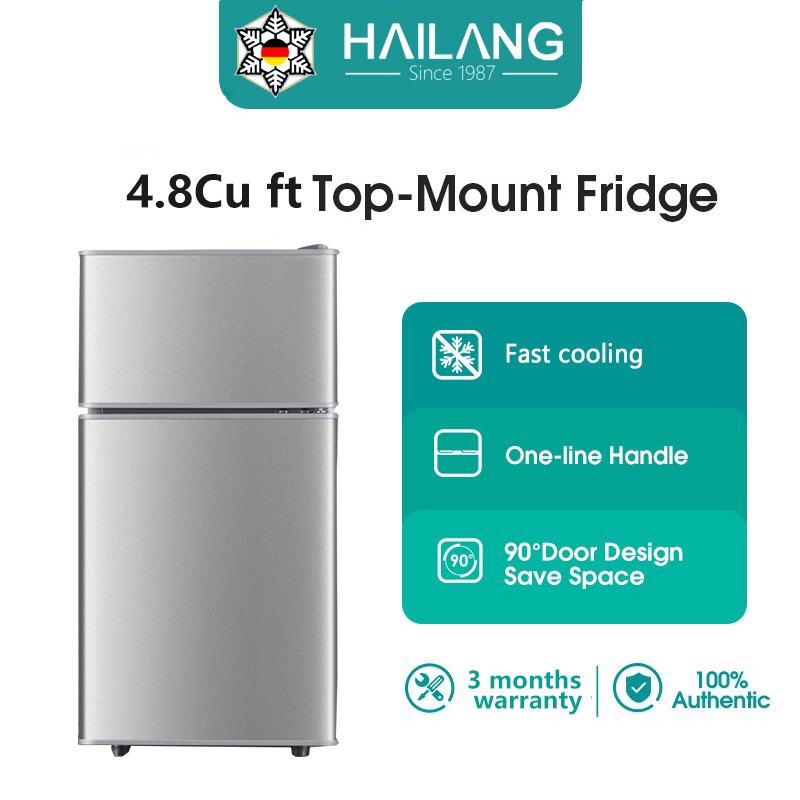 HAILANG TwoDoor Refrigerator 4.8Cu Ft Manual Defrost Energy Saving