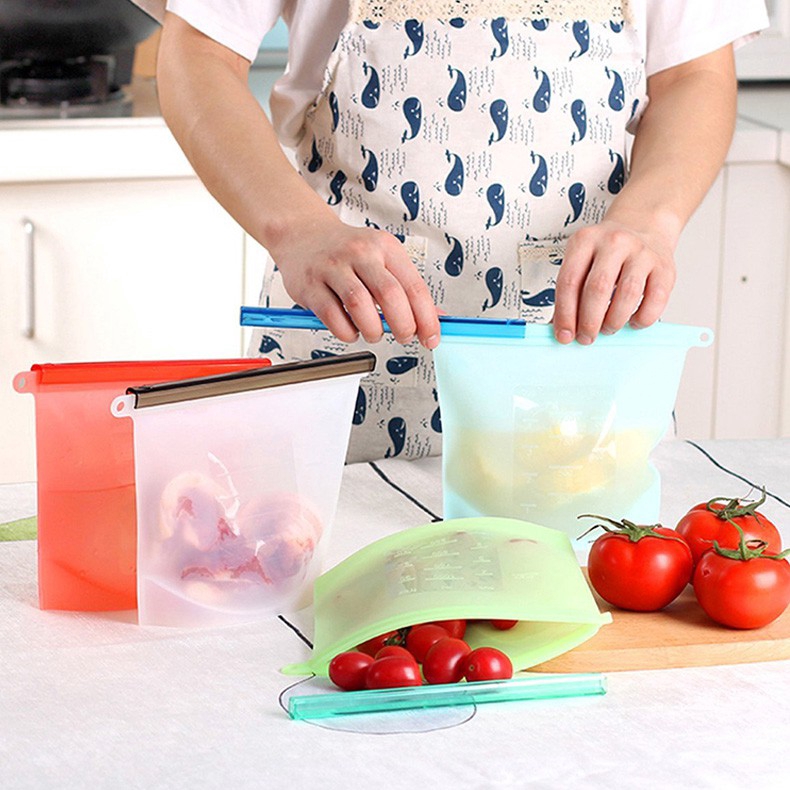 Silicone freshkeeping bag Foodgrade vacuum food packaging Ziplock bag