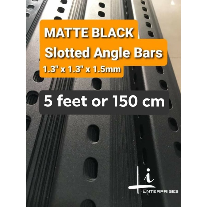 SLOTTED ANGLE BARS with FREE BOLTS AND NUTS 5 FEET (150CM) MATTE BLACK Shopee Philippines