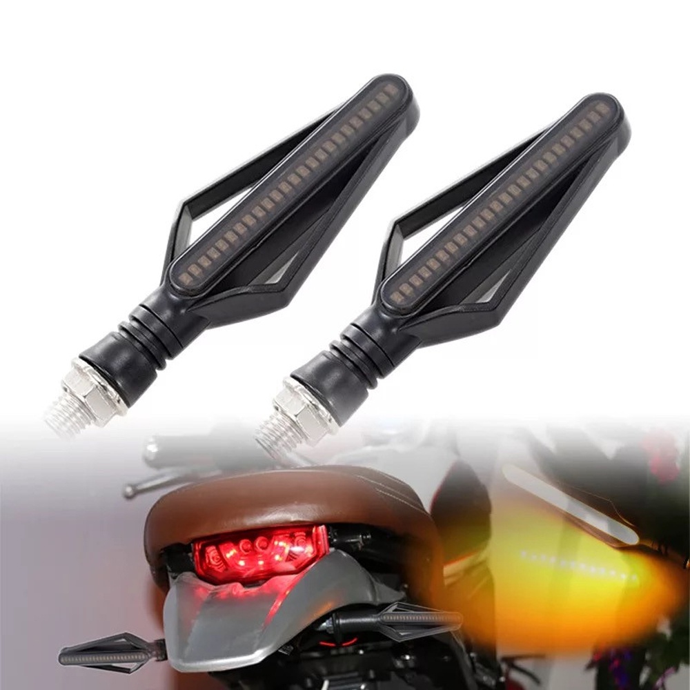 PF2Pcs 24LED Motorcycle Turn Signal Lights Motorbike Indicator