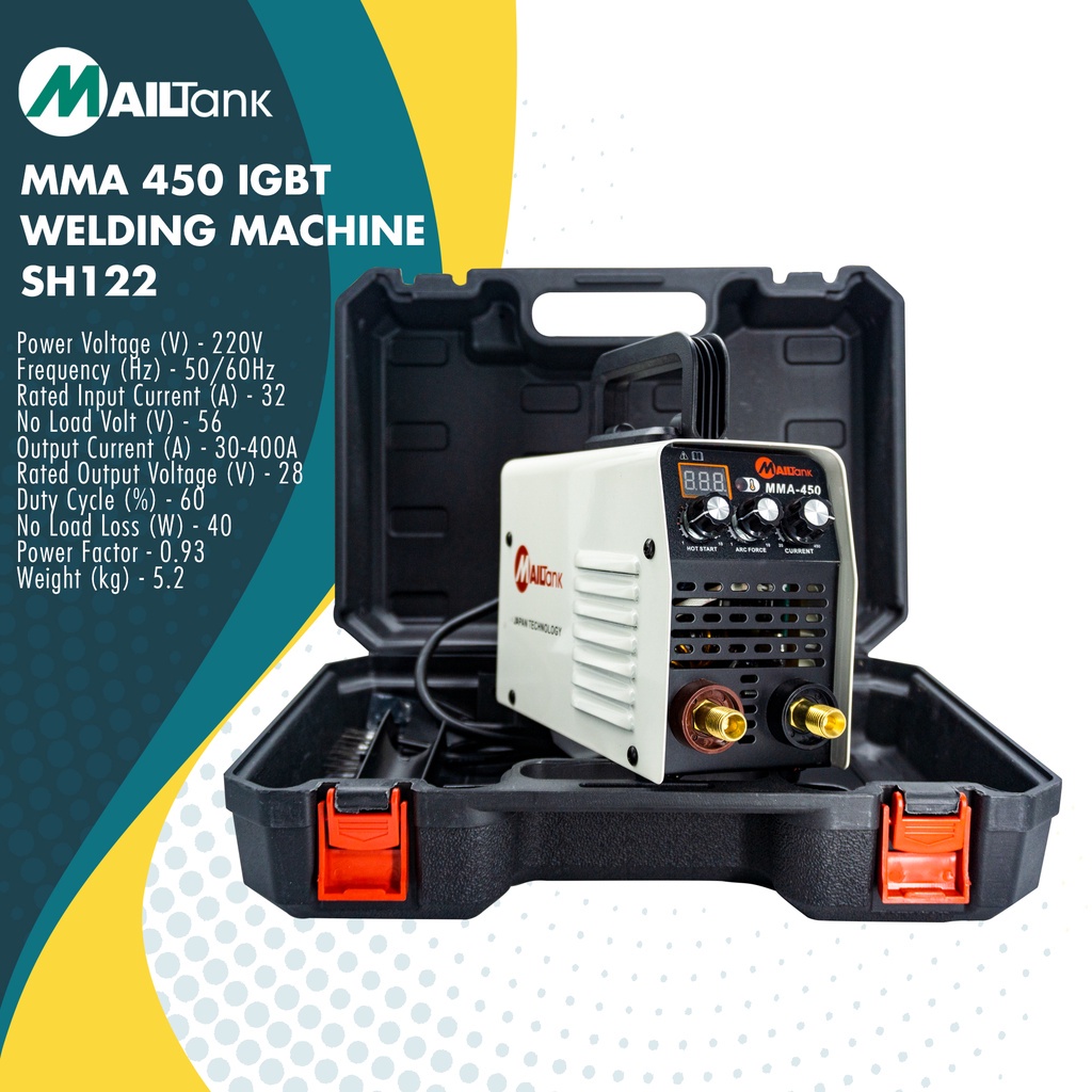 MAILTANK SH122 MMA 450 IGBT ARC FORCE WELDING MACHINE*vaispowertools* Shopee Philippines