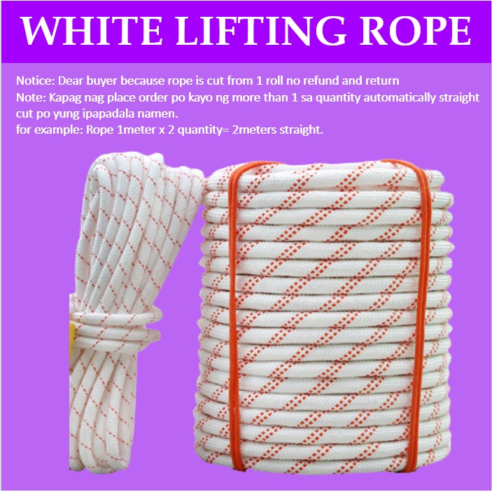 Mago 2m5m White Lifting Rope 14mm18mm Safety Rope, Braided Rope