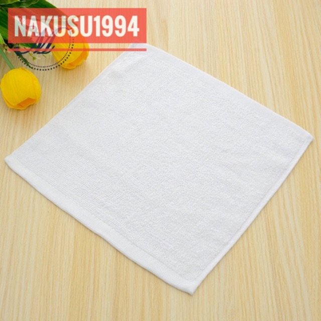 Nakusu 12Pieces Cannon Face Towel Plain White 25 x 25cm/30 x 30cm