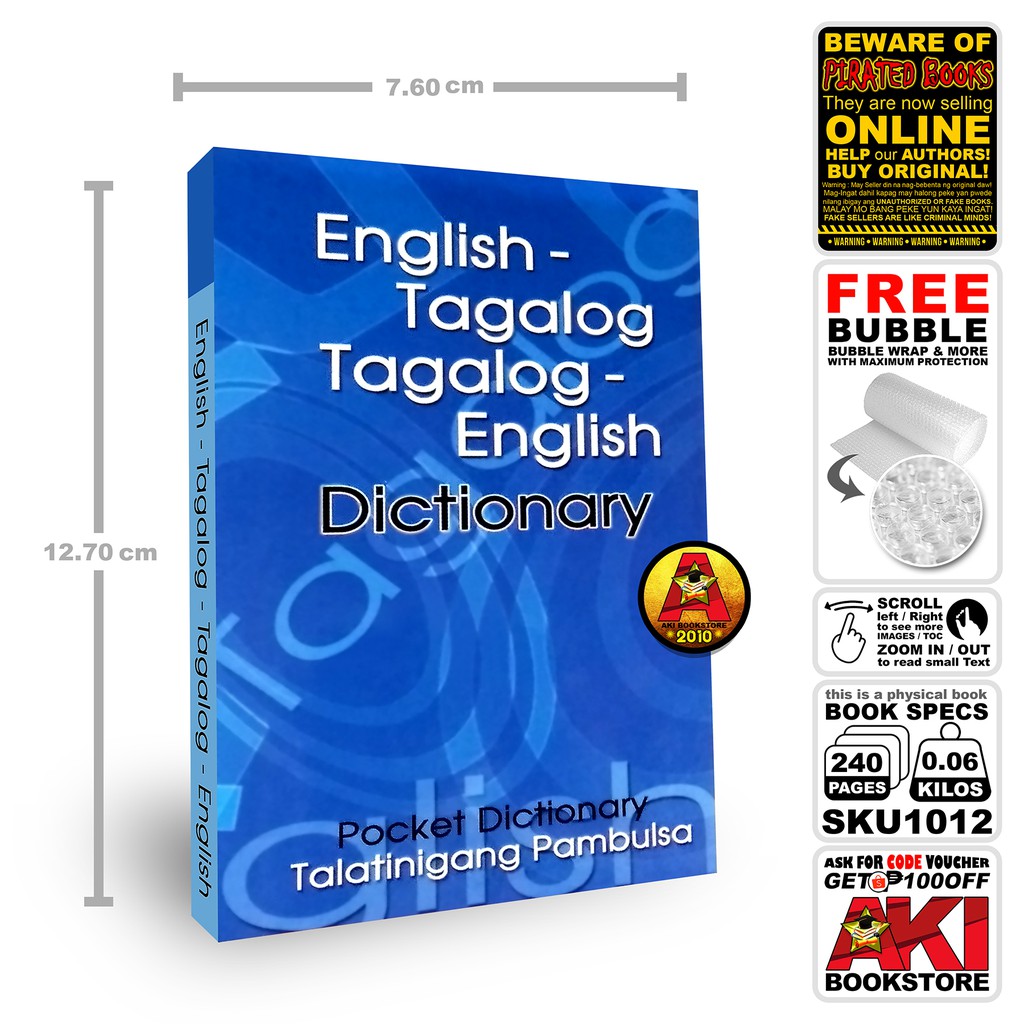AUTHENTIC English Tagalog Tagalog English Dictionary Pocket
