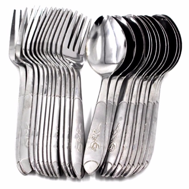 Ulife Stainless Steel Thin Spoon And Fork 24pcs Set (silver) Kitchen