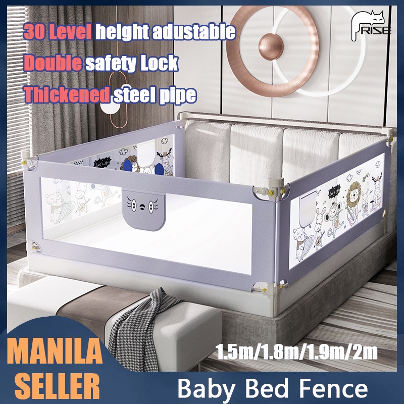 RISE Baby Bed Guardrail Baby Bed Fence Upgrade 6TH Design 30 Levers