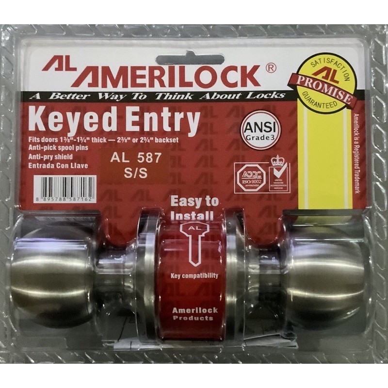 AMERILOCK DOOR KNOB AL587SS/AL588SS DOOR LOCK Shopee Philippines