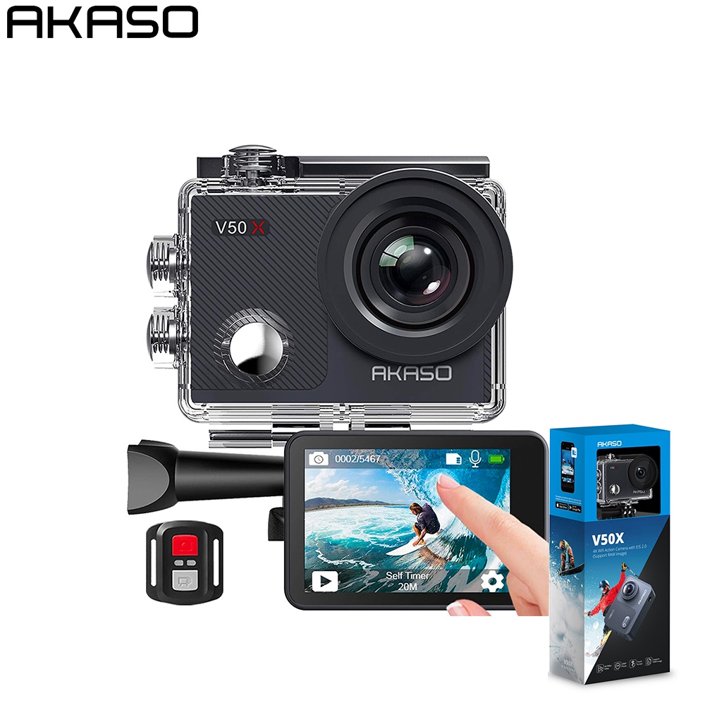 AKASO V50X 4K Wifi Action Camera With Eis Touch Screen 4X Zoom 131 Feet