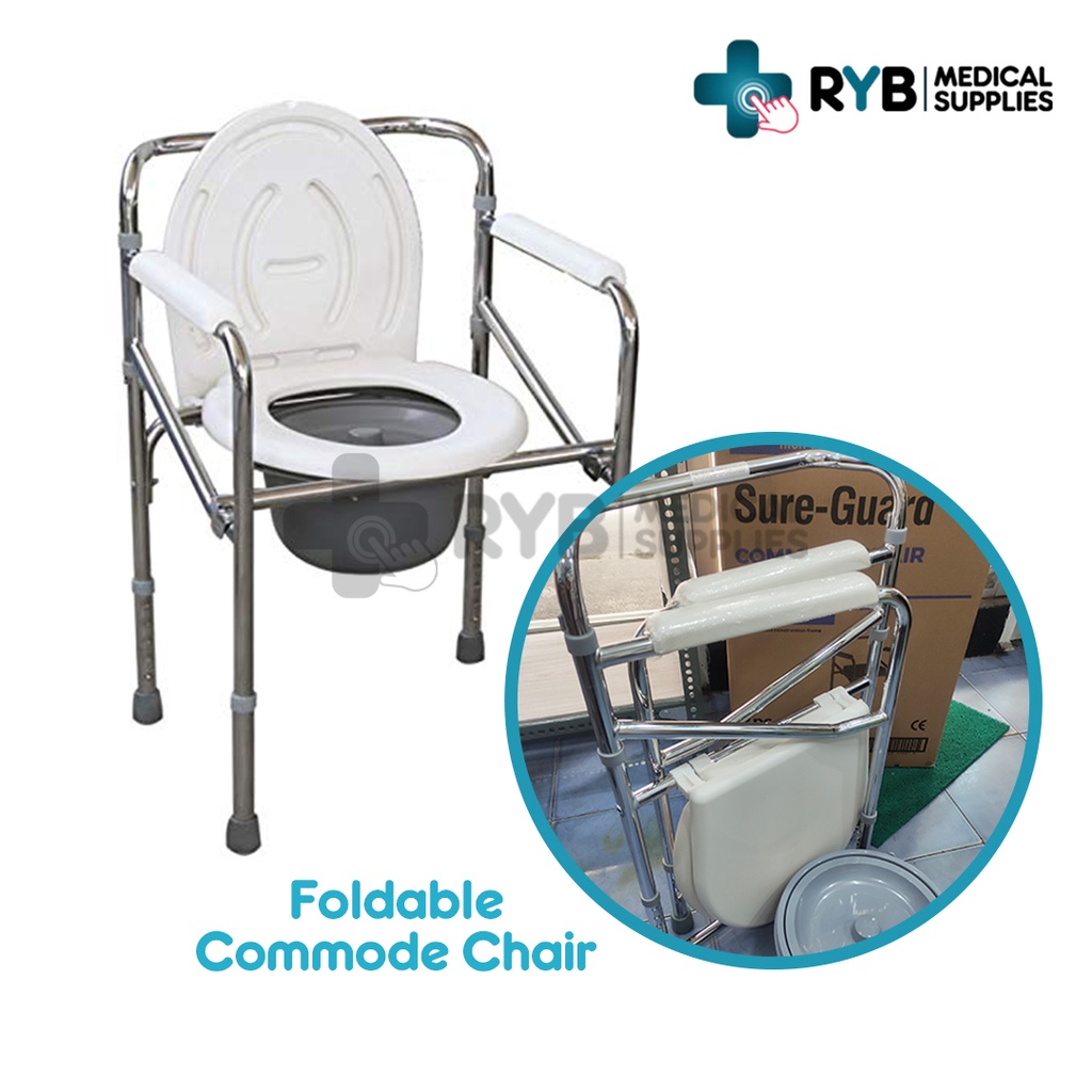 Foldable Commode Chair Stainless Heavy Duty SureGuard Shopee Philippines
