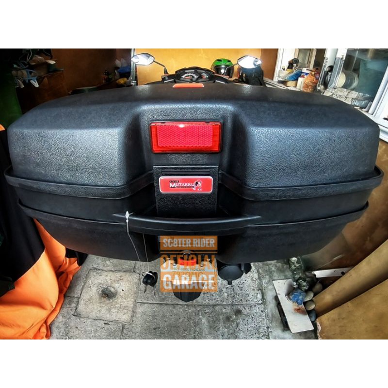 MUTARRU MOTORCYCLE/SCOOTER TOP BOX 45 LITERS WITH BACK REST METAL