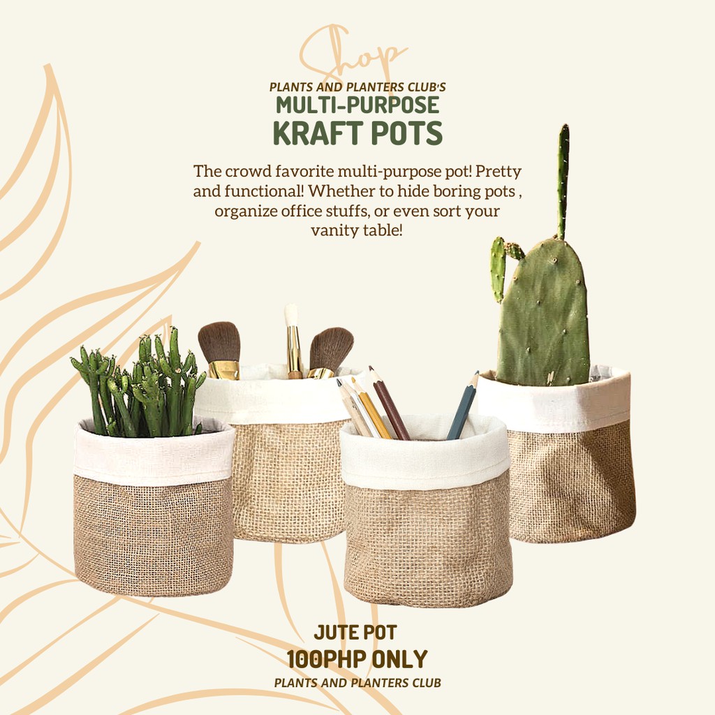 JUTE POT COVER / ORGANIZER (10CM) Shopee Philippines