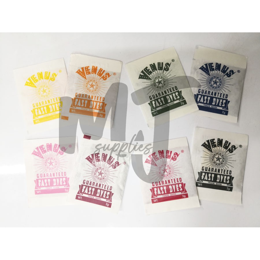 5PCS Venus Fabric Dye Jobus (in BLUE, BLACK, RED, GREEN, VIOLET, BROWN