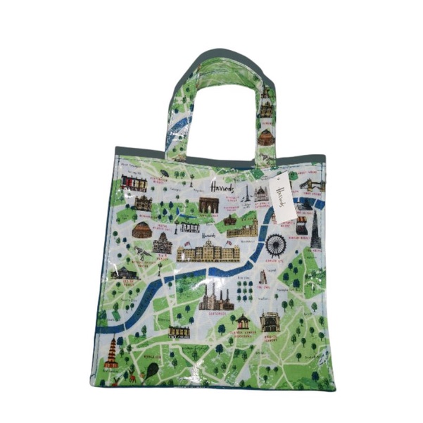Harrods Original Grid Map Small Shopper Tote Bag Shopee Philippines