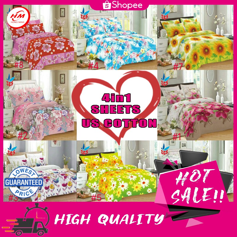 NEW SCS Korean version BED SHEET 4IN1 Shopee Philippines