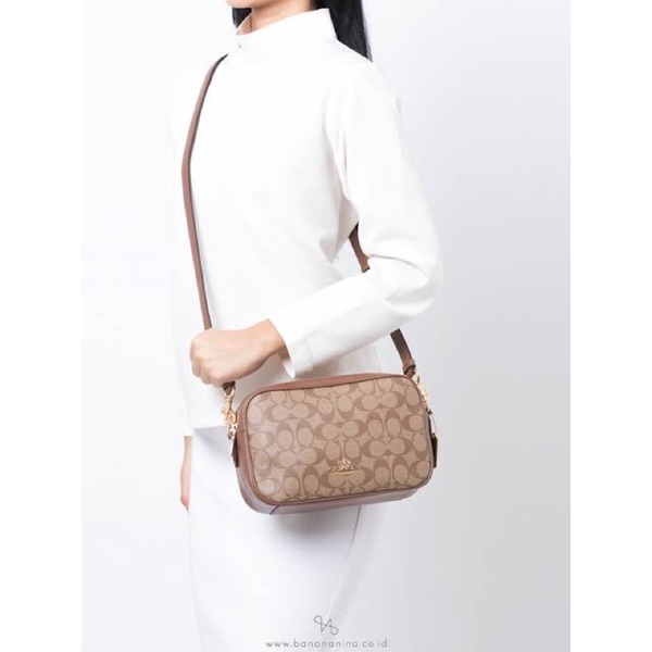 AUTHENTIC Coach Jes Crossbody Bag In Khaki Signature Canvas KHAKI