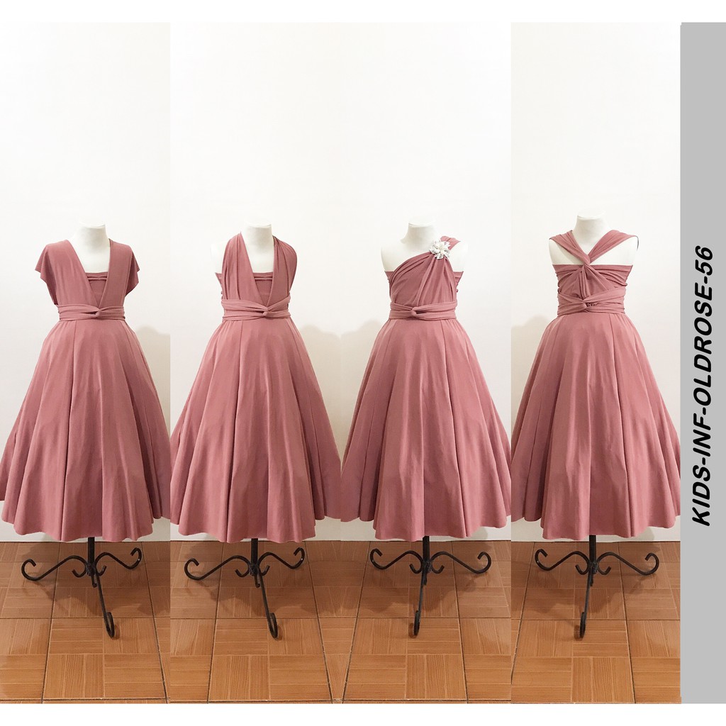 Kids Old Rose Infinity Dress with Petticoat Shopee Philippines