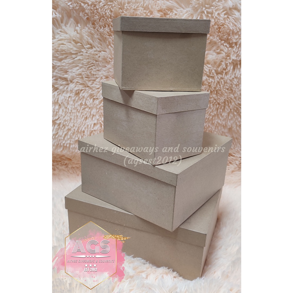 KRAFT BOXES (hard box) (Gift Box / Stackable / Packaging) Shopee