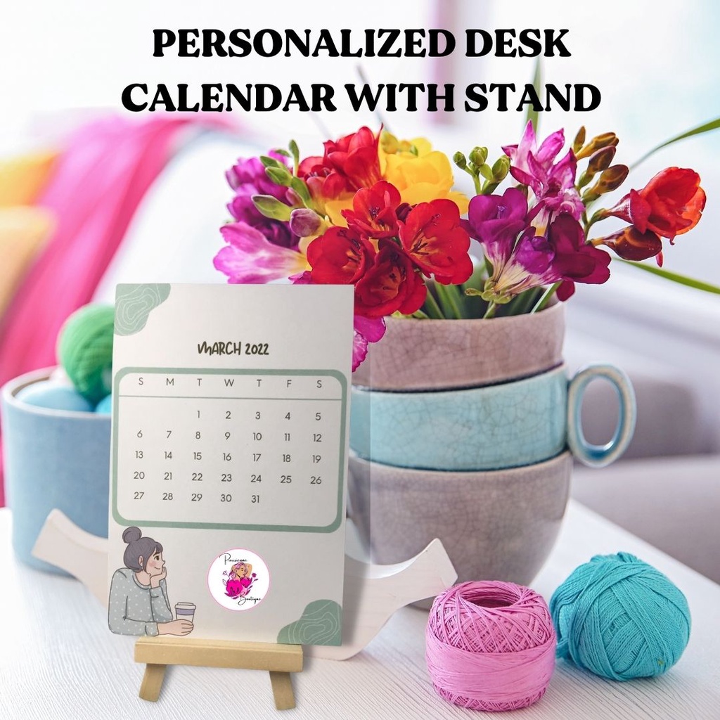 Personalized Desk Calendar with stand and FREEBIES Parisienne