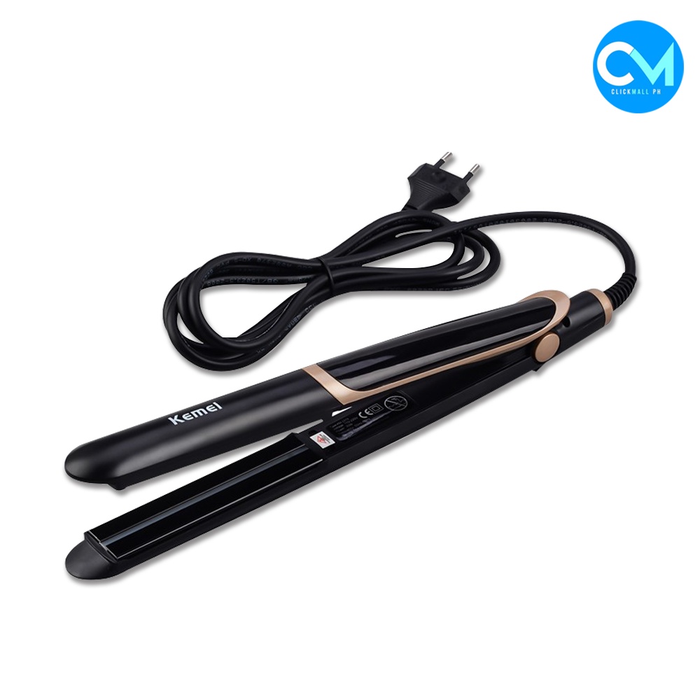 Kemei Infrared Flat Iron Hair Straightener Thermostatic Ceramic Coating