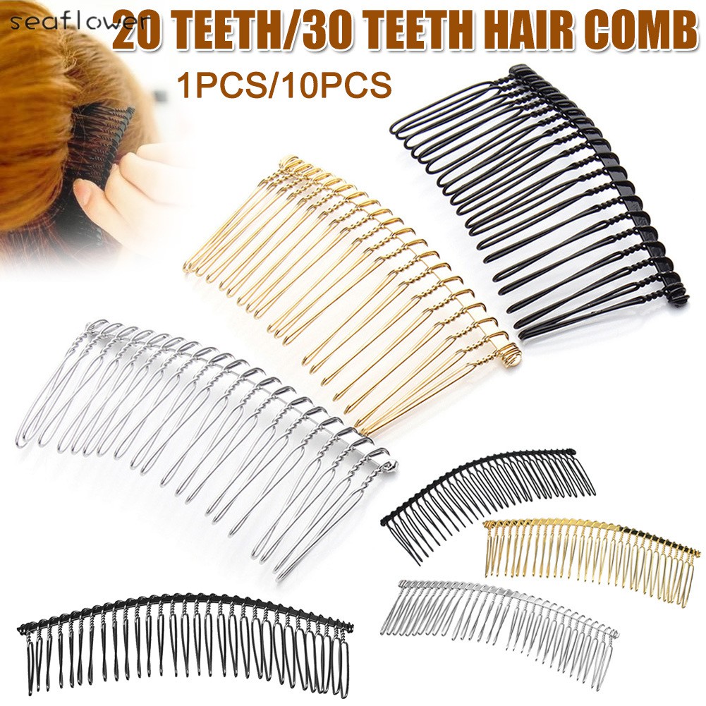 1/10 Pcs Hair Clip Combs Metal Wire Hair Combs Bridal Wedding Combs Classic 20/30 Teeth Hair