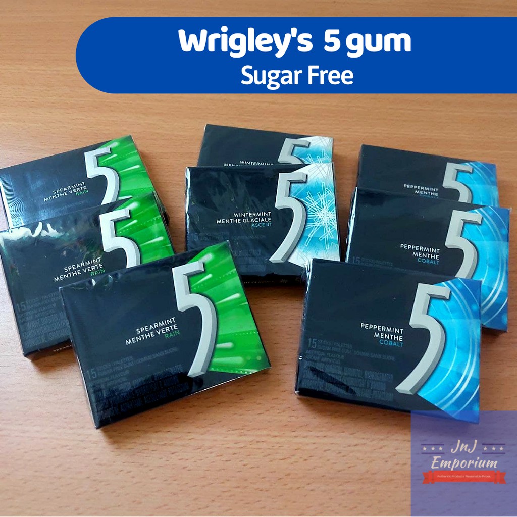 Wrigley' 5 Sugar Free Chewing Gum 12/15 sticks Shopee Philippines
