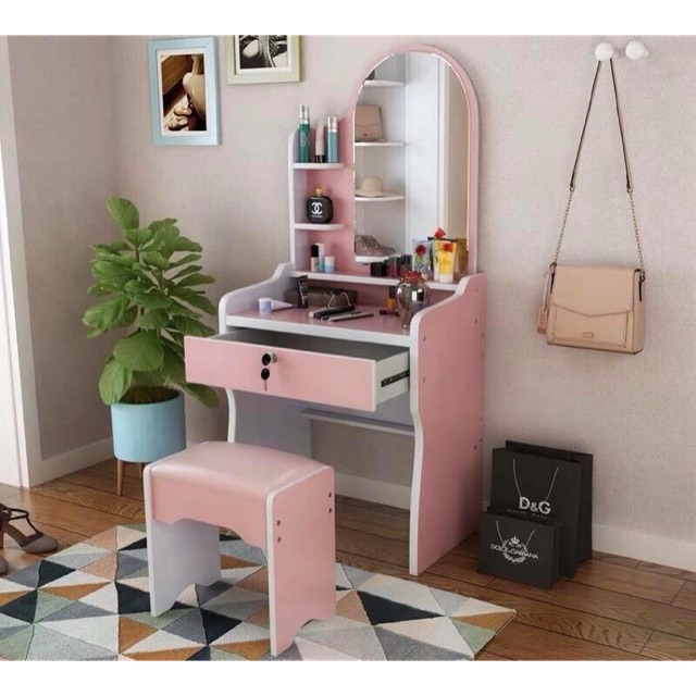 Vanity Mirror Dressing Table Bedroom Dresser Drawer Shopee