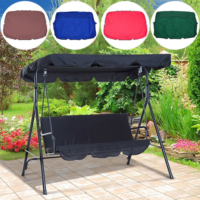 Outdoor 3Seat Garden Swing Canopy Top Cover Waterproof Chair Hammock