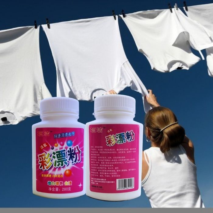 Clothes bleaching powder at home, removing stubborn stains, grease
