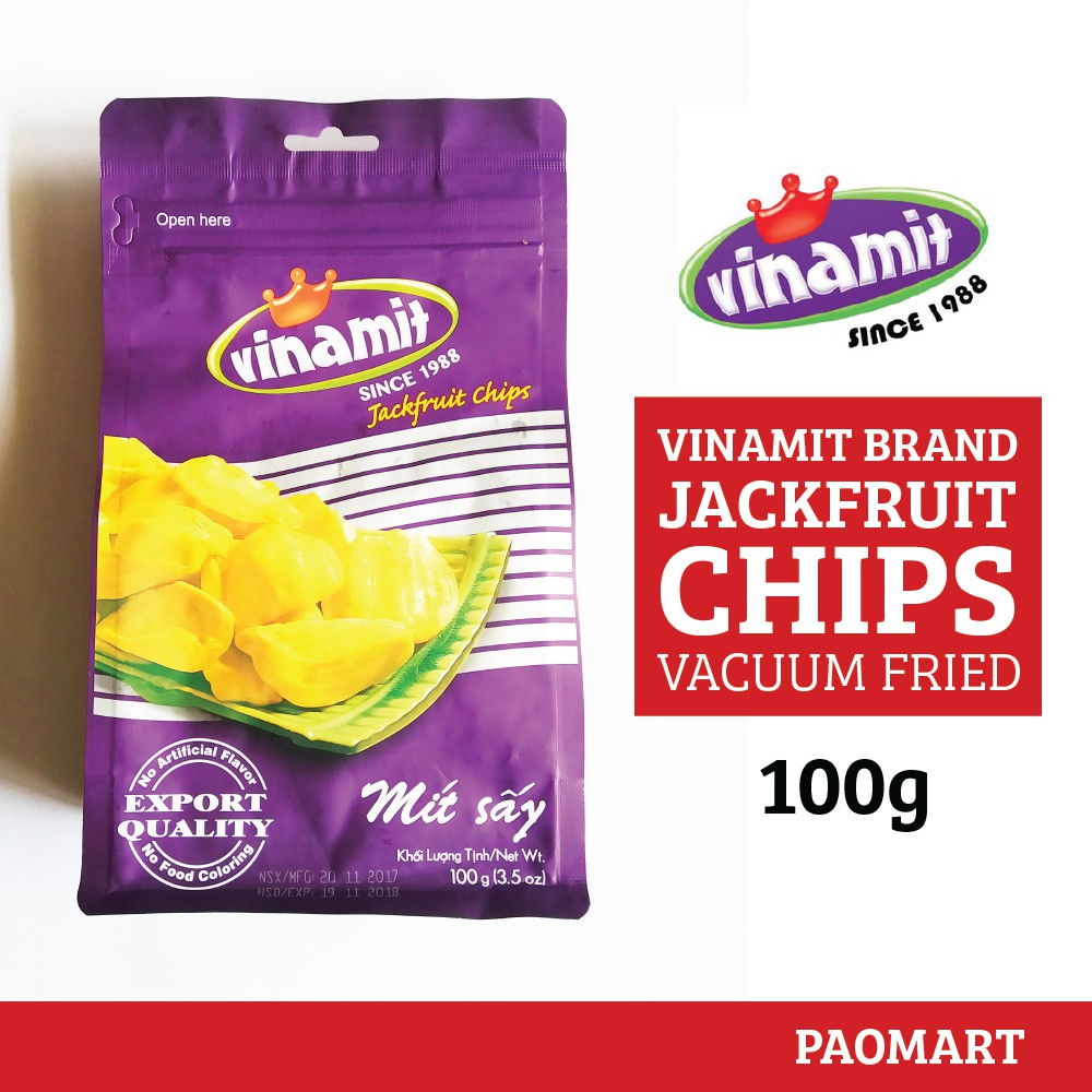 Vinamit Vacuum Fried Jackfruit Chips Snacks 100g Shopee Philippines
