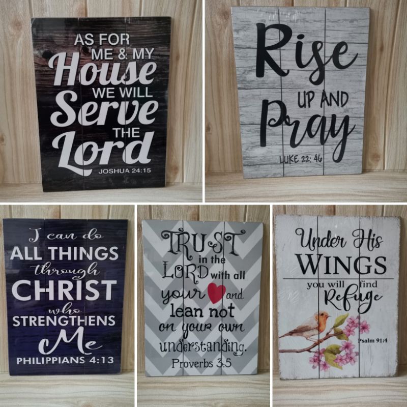Wooden Bible verses or Christian quotes wall decors 12x16 inches