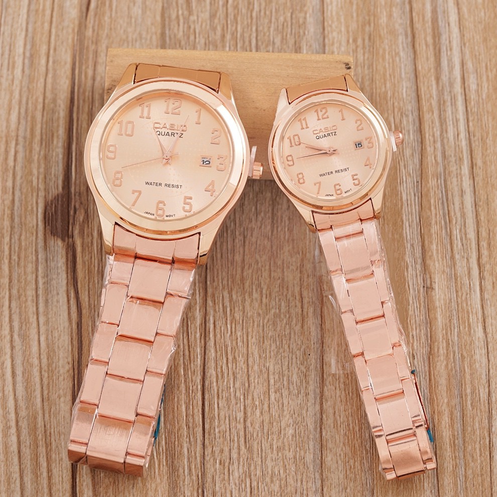 CASIO waterproof date gold rossgold couple watchCA82CP